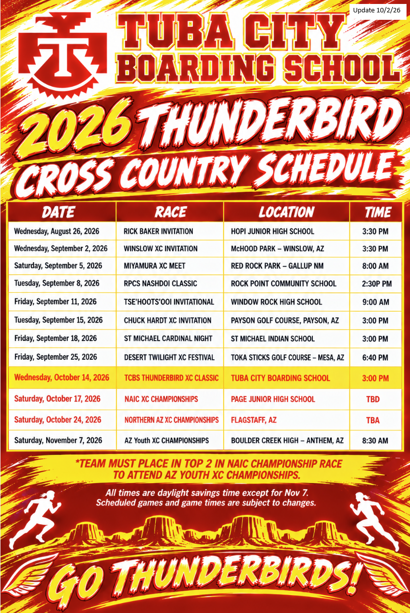 Updated XC Schedule